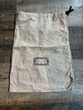 Gucci Beige Canvas Logo Dust Cover with Black Print